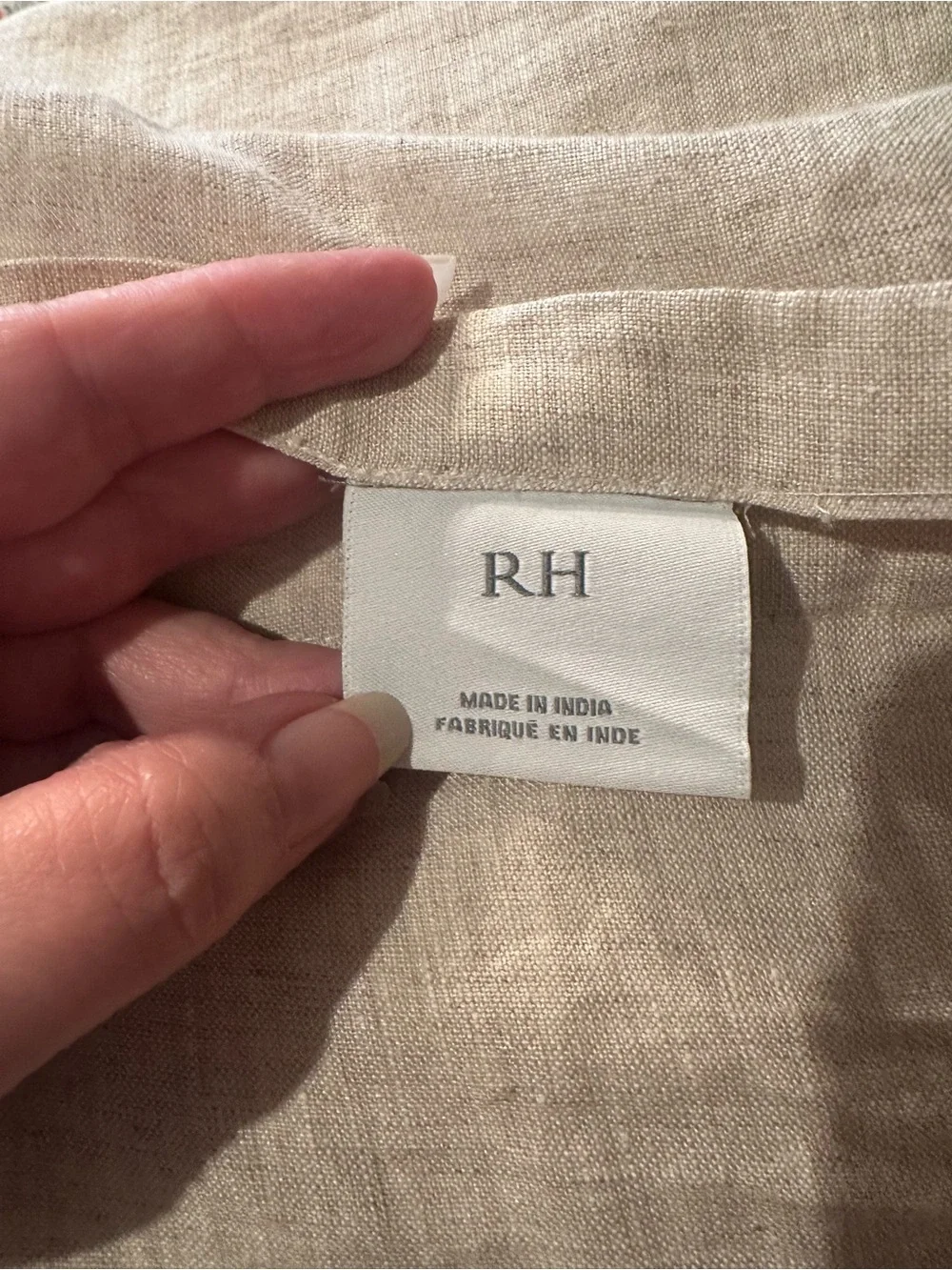 RESTORATION HARDWARE VELVET & LINEN TUFTED SHAM